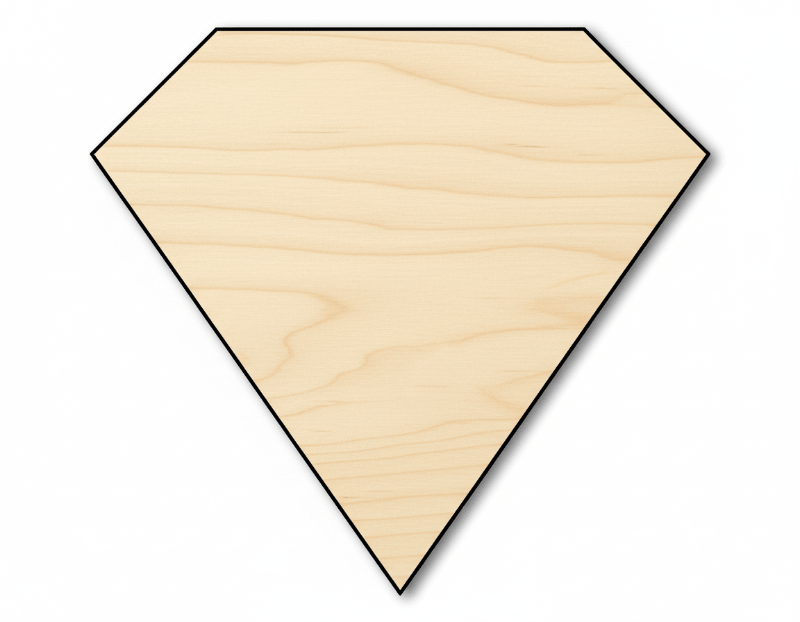 Wood Diamond – Custom Birch Wood Shape | DIY Craft Cutout Up to 36" Blank Door Hanger Wooden Cutout Cut Outs - Unfinished - NameSigns.com
