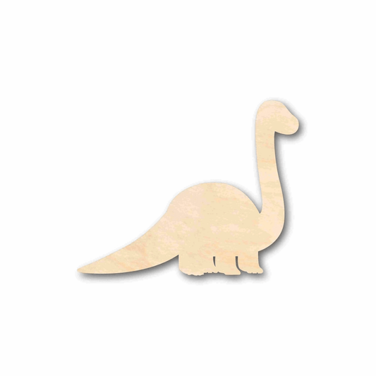 Wood Dinosaur - Baby Brontosaurus Silhouette | Laser Cut Birch Plywood Crafts Blank Door Hanger Wooden Cutout Cut Outs - Unfinished - NameSigns.com
