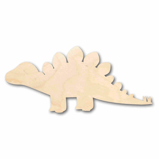 Wood Dinosaur Baby Stegosaurus Craft - Baltic Birch Plywood Silhouette Blank Door Hanger Wooden Cutout Cut Outs - Unfinished - NameSigns.com