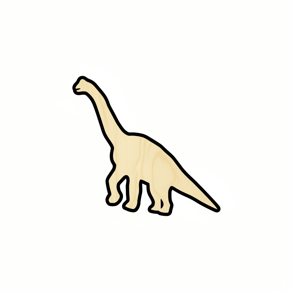 Wood Dinosaur | DIY Wooden Silhouette Craft Project - Baltic Birch Plywood 46" Blank Door Hanger Wooden Cutout Cut Outs - Unfinished - NameSigns.com