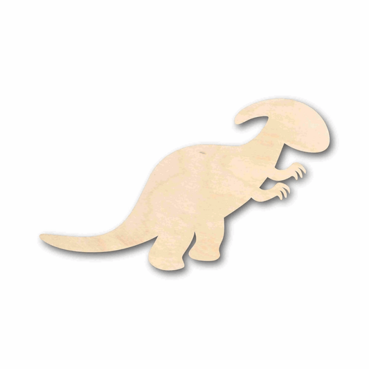 Wood Dinosaur Parasaurolophus Figure – Baltic Birch Plywood Craft Shape Blank Door Hanger Wooden Cutout Cut Outs - Unfinished - NameSigns.com