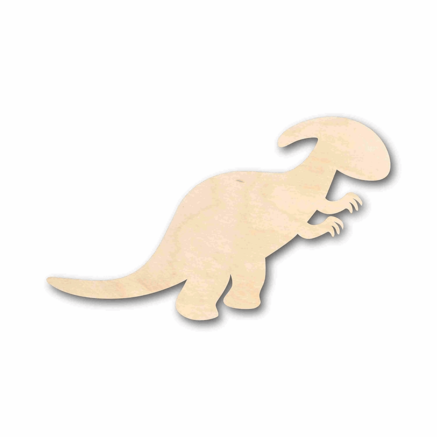 Wood Dinosaur Parasaurolophus Figure – Baltic Birch Plywood Craft Shape Blank Door Hanger Wooden Cutout Cut Outs - Unfinished - NameSigns.com