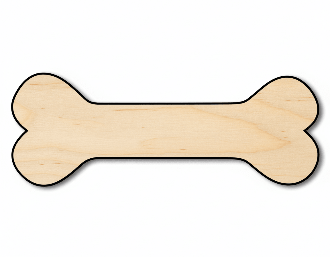 Wood Dog Bone – Baltic Birch Paintable Craft Cutout Shape Blank Door Hanger Wooden Cutout Cut Outs - Unfinished - NameSigns.com