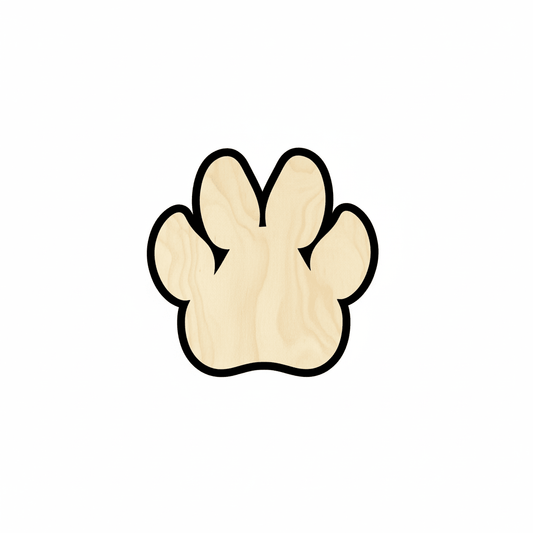 Wood Dog Paw Laser Cut Wood Art – DIY Pet Crafts Template Blank Door Hanger Wooden Cutout Cut Outs - Unfinished - NameSigns.com