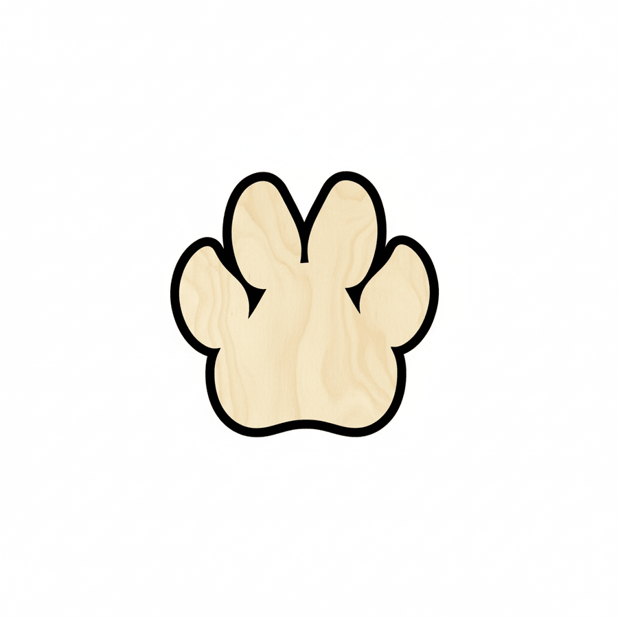 Wood Dog Paw Laser Cut Wood Art – DIY Pet Crafts Template Blank Door Hanger Wooden Cutout Cut Outs - Unfinished - NameSigns.com