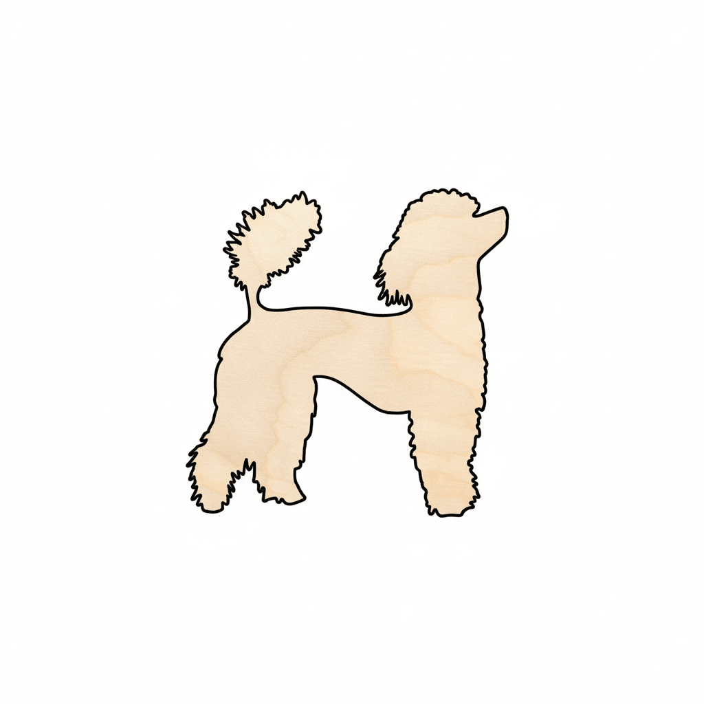 Wood Dog Shape – Baltic Birch Plywood Poodle Cutout for DIY Crafts Blank Door Hanger Wooden Cutout Cut Outs - Unfinished - NameSigns.com