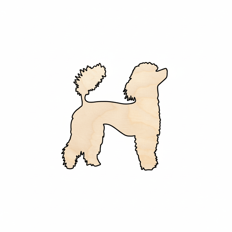 Wood Dog Shape – Baltic Birch Plywood Poodle Cutout for DIY Crafts Blank Door Hanger Wooden Cutout Cut Outs - Unfinished - NameSigns.com