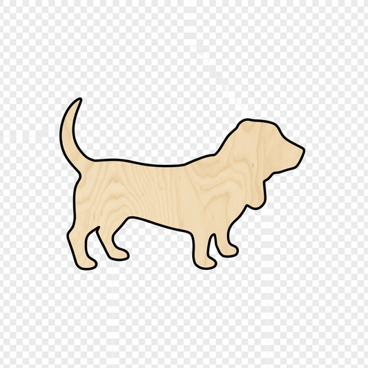 Wood Dog Shape – Basset Hound Silhouette | DIY Wood Animals Craft Blank Door Hanger Wooden Cutout Cut Outs - Unfinished - NameSigns.com