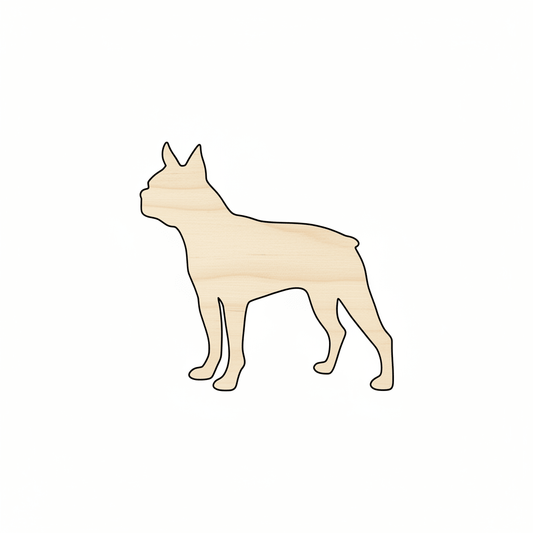 Wood Dog Shape – Boston Terrier Wooden Cutout for DIY Crafts Blank Door Hanger Wooden Cutout Cut Outs - Unfinished - NameSigns.com