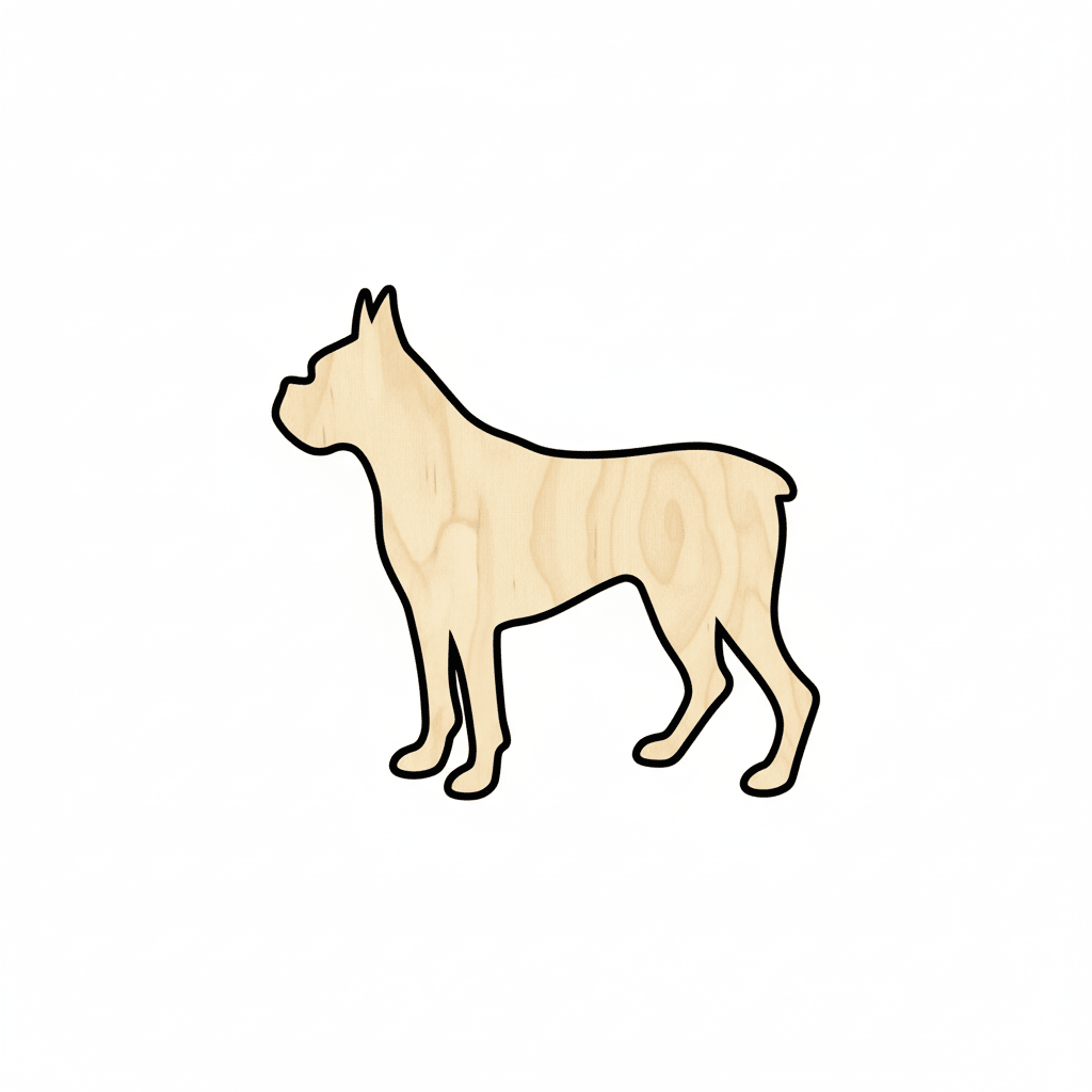 Wood Dog Shape - Boxer Silhouette | DIY Wooden Animal Craft 46" Blank Door Hanger Wooden Cutout Cut Outs - Unfinished - NameSigns.com