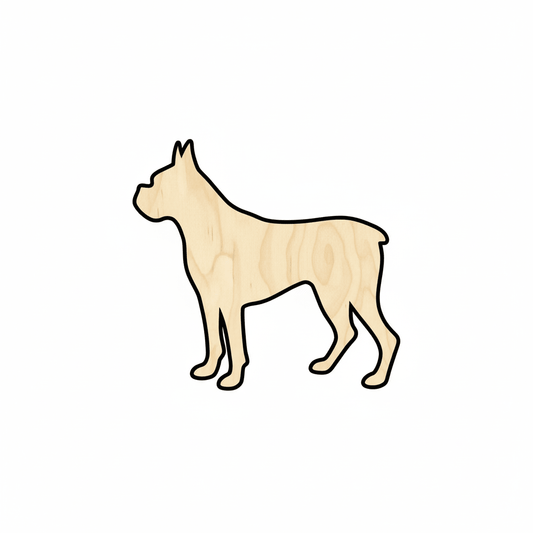 Wood Dog Shape - Boxer Silhouette | DIY Wooden Animal Craft 46" Blank Door Hanger Wooden Cutout Cut Outs - Unfinished - NameSigns.com