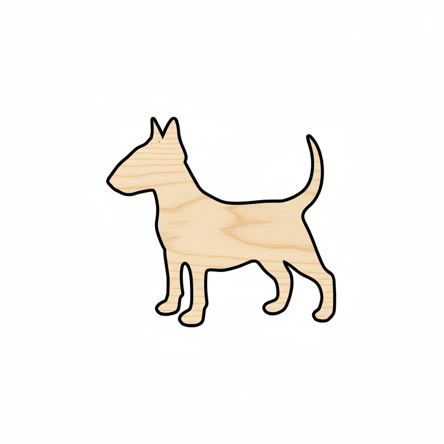 Wood Dog Shape – Bull Terrier Silhouette | DIY Pet Craft Supplies Blank Door Hanger Wooden Cutout Cut Outs - Unfinished - NameSigns.com