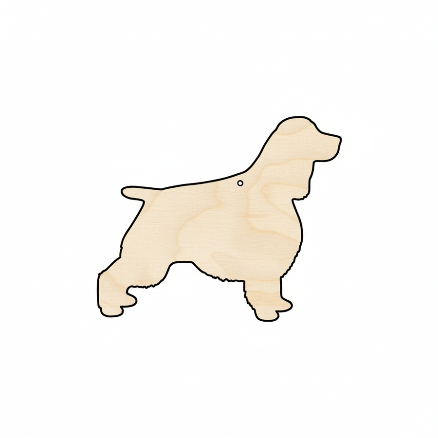 Wood Dog Shape – English Springer Spaniel Laser Cut Wood Art 46" Blank Door Hanger Wooden Cutout Cut Outs - Unfinished - NameSigns.com