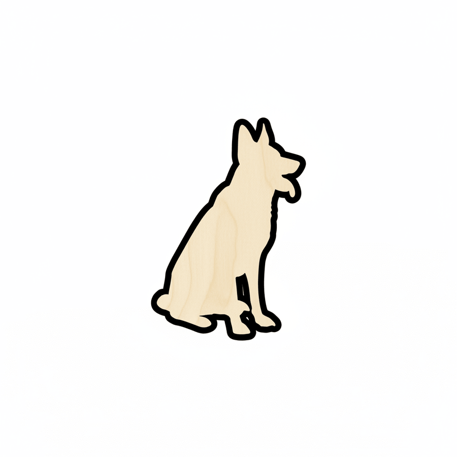Wood Dog Shape – German Shepherd Silhouette for DIY Wood Crafts Up to 46" Blank Door Hanger Wooden Cutout Cut Outs - Unfinished - NameSigns.com