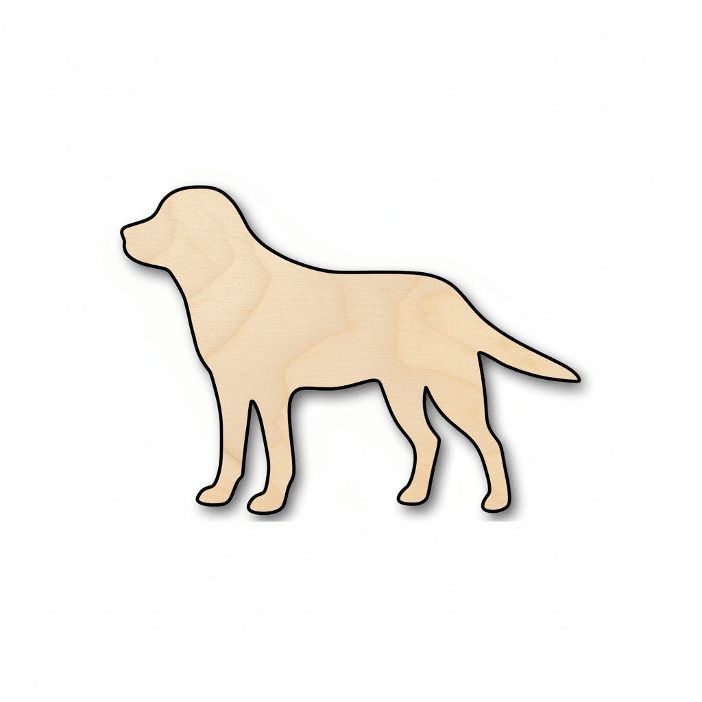 Wood Dog Shape – Golden Labrador Silhouette | DIY Pet Decor Craft Blank Door Hanger Wooden Cutout Cut Outs - Unfinished - NameSigns.com