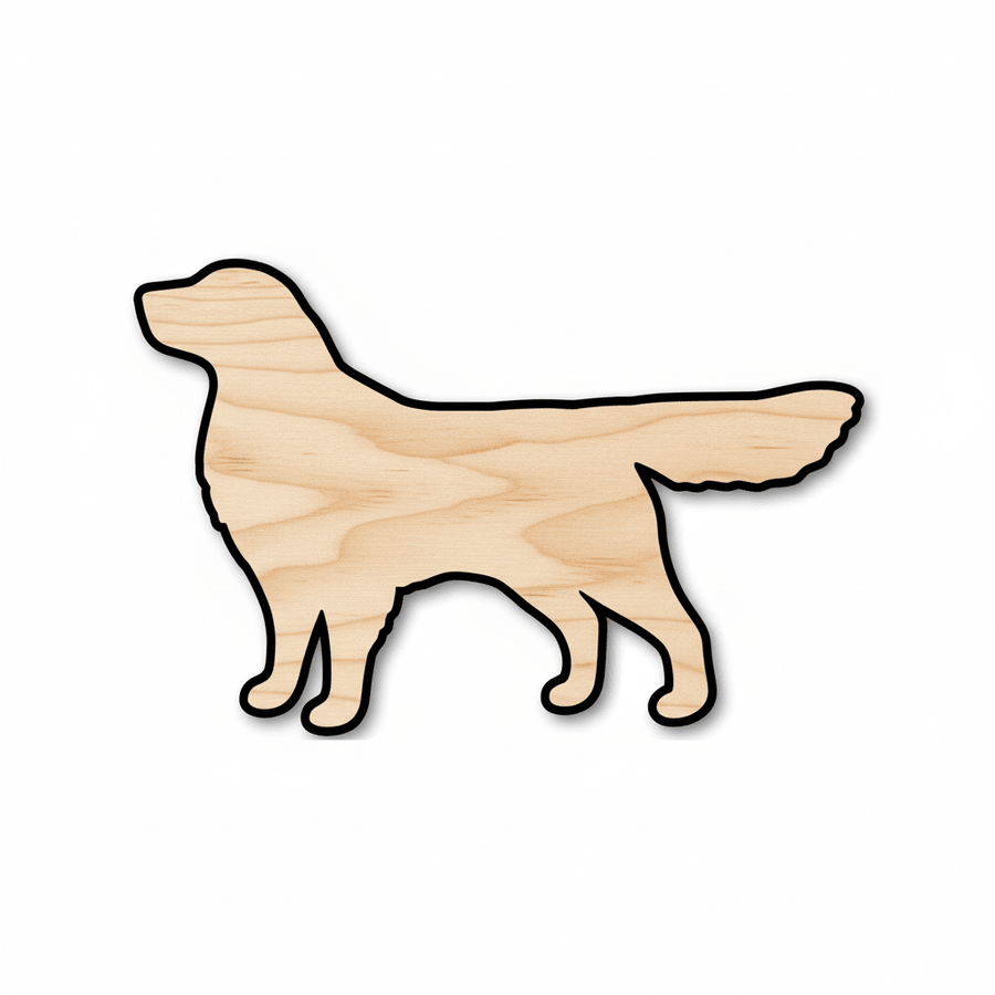 Wood Dog Shape - Golden Retriever Silhouette | DIY Pet Decor 46" Blank Door Hanger Wooden Cutout Cut Outs - Unfinished - NameSigns.com