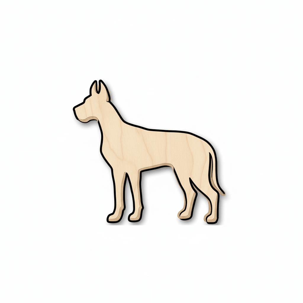 Wood Dog Shape – Great Dane Silhouette | DIY Wood Crafts 46" Blank Door Hanger Wooden Cutout Cut Outs - Unfinished - NameSigns.com