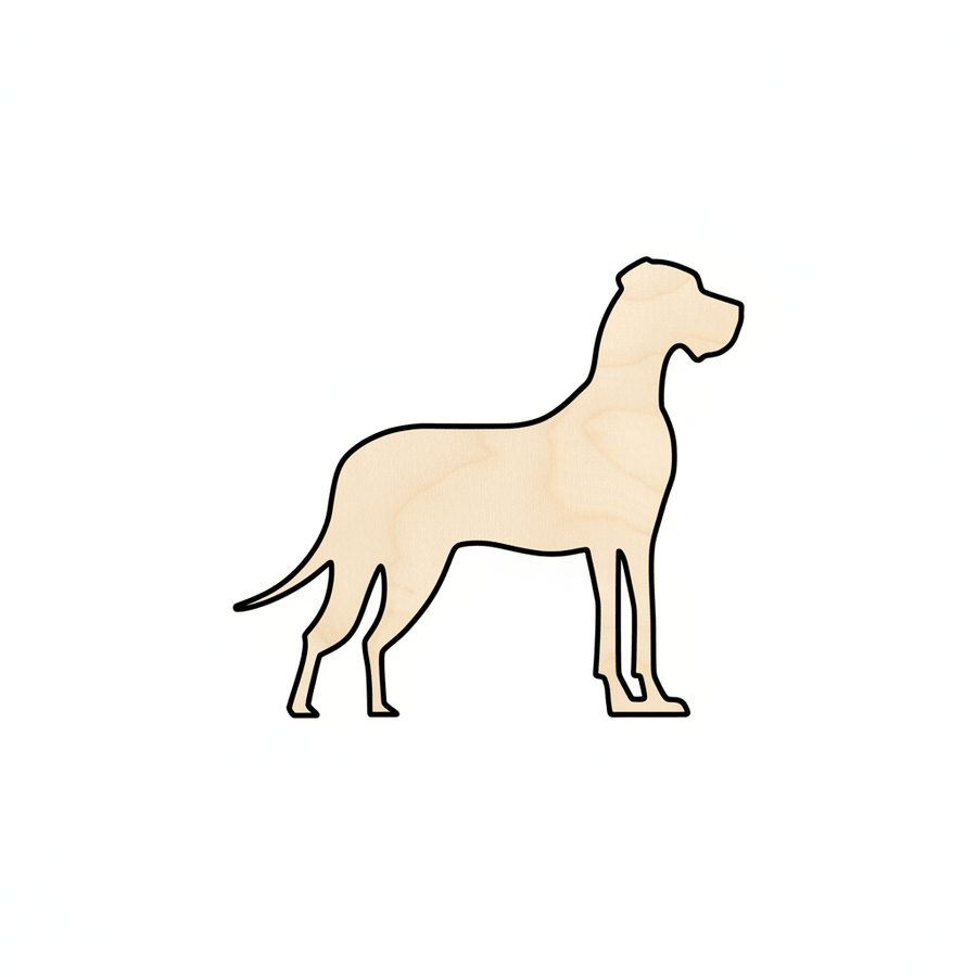 Wood Dog Shape – Great Dane Silhouette Laser Cut Plywood Art 46" Blank Door Hanger Wooden Cutout Cut Outs - Unfinished - NameSigns.com