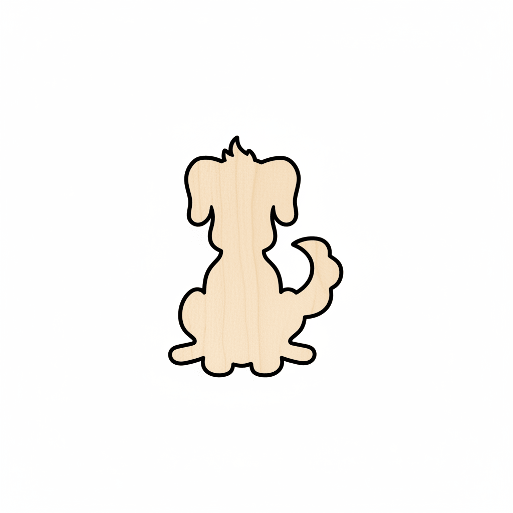 Wood Dog Shape - Natural Wood Dog Decor | DIY Pet Craft 46" Blank Door Hanger Wooden Cutout Cut Outs - Unfinished - NameSigns.com