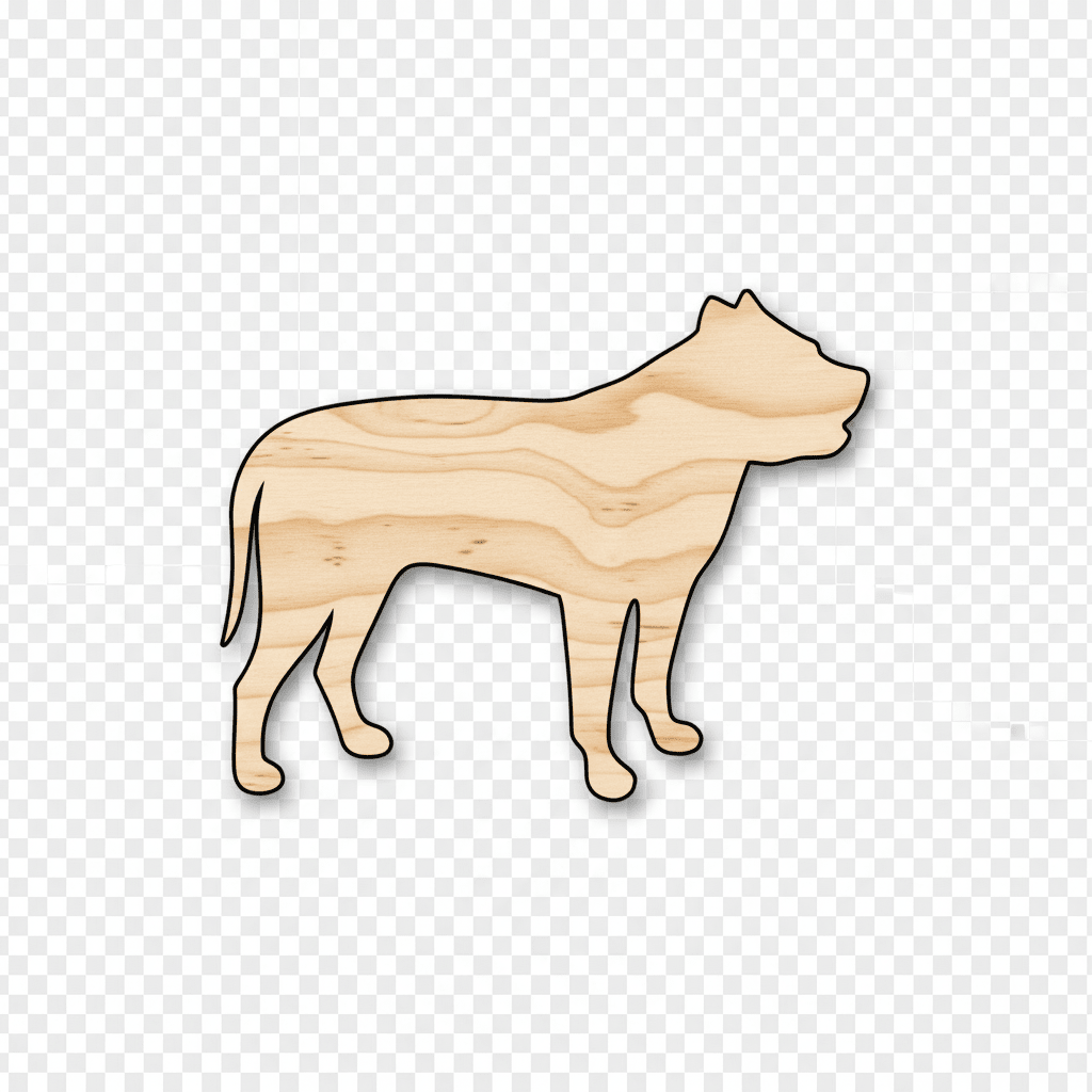 Wood Dog Shape – Pitbull Silhouette for DIY Wood Projects & Crafts Blank Door Hanger Wooden Cutout Cut Outs - Unfinished - NameSigns.com