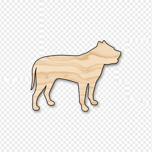 Wood Dog Shape – Pitbull Silhouette for DIY Wood Projects & Crafts Blank Door Hanger Wooden Cutout Cut Outs - Unfinished - NameSigns.com