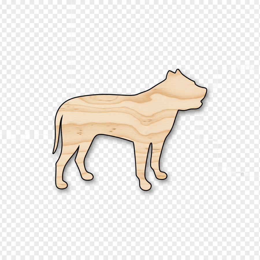 Wood Dog Shape – Pitbull Silhouette for DIY Wood Projects & Crafts Blank Door Hanger Wooden Cutout Cut Outs - Unfinished - NameSigns.com