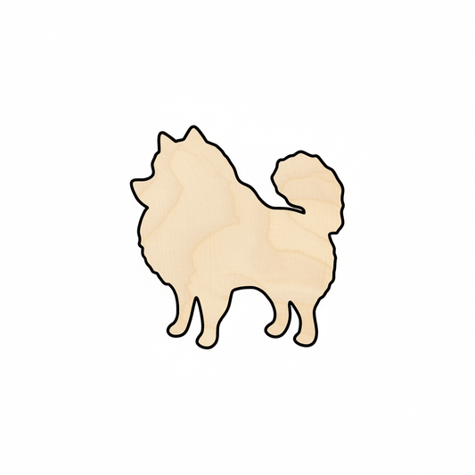 Wood Dog Shape – Pomeranian Wooden Animal Cutout for DIY Pet Craft Blank Door Hanger Wooden Cutout Cut Outs - Unfinished - NameSigns.com