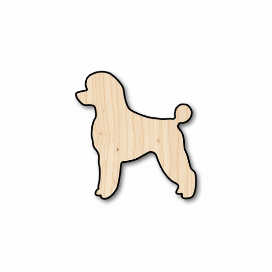 Wood Dog Shape – Poodle Silhouette Laser Cut Wood Art 46" Blank Door Hanger Wooden Cutout Cut Outs - Unfinished - NameSigns.com