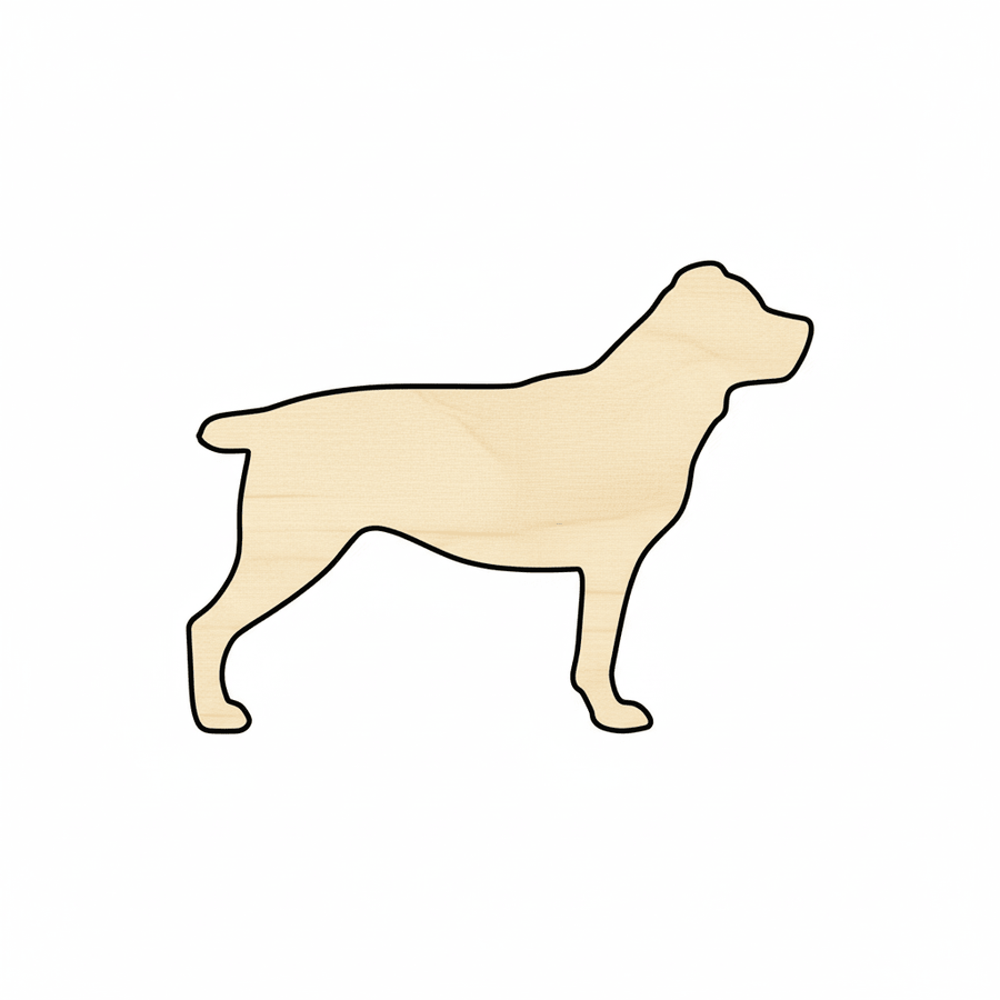 Wood Dog Shape – Rottweiler Wooden Cutout for DIY Animal Craft Blank Door Hanger Wooden Cutout Cut Outs - Unfinished - NameSigns.com