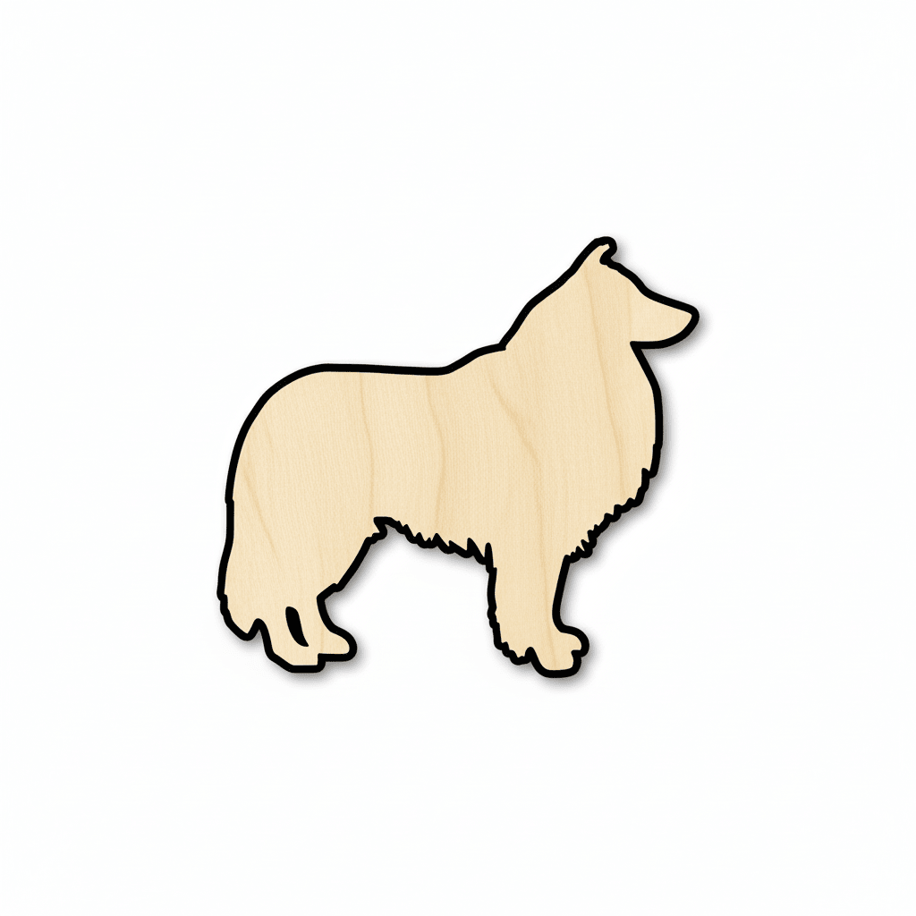 Wood Dog Shape – Shetland Sheepdog DIY Wooden Craft Up to 46" Blank Door Hanger Wooden Cutout Cut Outs - Unfinished - NameSigns.com