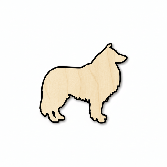 Wood Dog Shape – Shetland Sheepdog DIY Wooden Craft Up to 46" Blank Door Hanger Wooden Cutout Cut Outs - Unfinished - NameSigns.com