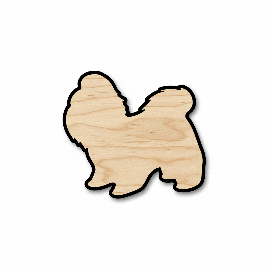 Wood Dog Shape – Shih Tzu Craft Kit | Baltic Birch Plywood Cutout Blank Door Hanger Wooden Cutout Cut Outs - Unfinished - NameSigns.com