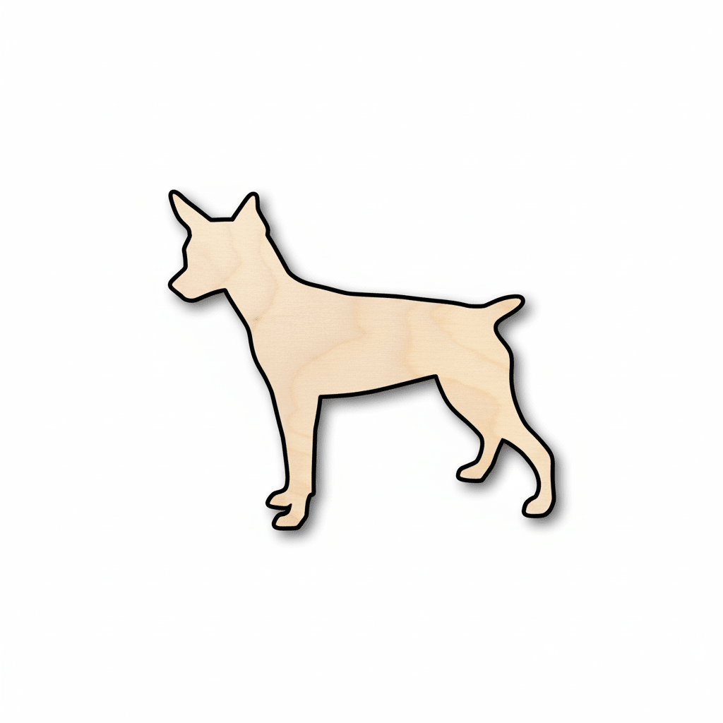 Wood Dog Shape – Small Rat Terrier Silhouette | DIY Wood Craft Supplies Blank Door Hanger Wooden Cutout Cut Outs - Unfinished - NameSigns.com