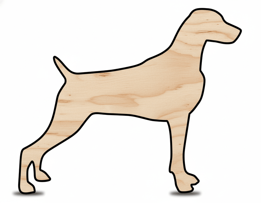 Wood Dog Shape – Weimaraner Silhouette | Birch Plywood Cutouts 46" Blank Door Hanger Wooden Cutout Cut Outs - Unfinished - NameSigns.com