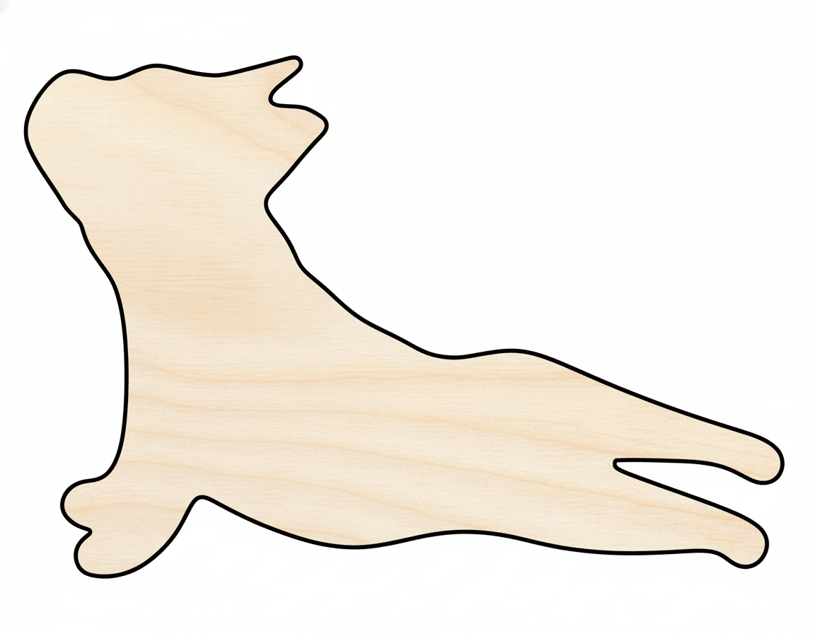Wood Dog Silhouette – Baltic Birch Laser Cut Wood Craft Supplies Blank Door Hanger Wooden Cutout Cut Outs - Unfinished - NameSigns.com