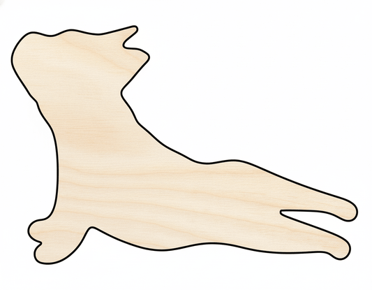 Wood Dog Silhouette – Baltic Birch Laser Cut Wood Craft Supplies Blank Door Hanger Wooden Cutout Cut Outs - Unfinished - NameSigns.com