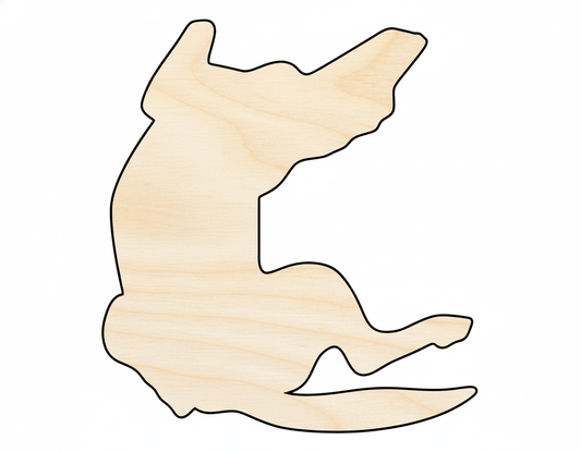 Wood Dog Silhouette – Baltic Birch Plywood Cutout Up to 46" | DIY Craft Shape Blank Door Hanger Wooden Cutout Cut Outs - Unfinished - NameSigns.com