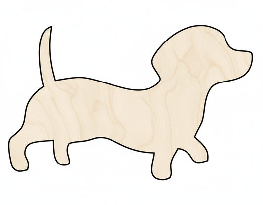 Wood Dog Silhouette - Birch Wood Cutout for DIY Craft Up to 46" Blank Door Hanger Wooden Cutout Cut Outs - Unfinished - NameSigns.com
