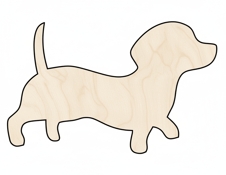 Wood Dog Silhouette - Birch Wood Cutout for DIY Craft Up to 46" Blank Door Hanger Wooden Cutout Cut Outs - Unfinished - NameSigns.com