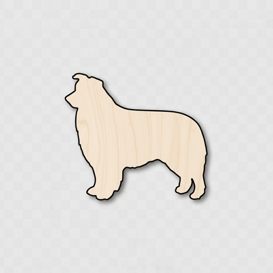 Wood Dog Silhouette – Border Collie DIY Wood Cutouts 46" Blank Door Hanger Wooden Cutout Cut Outs - Unfinished - NameSigns.com