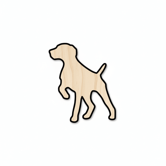 Wood Dog Silhouette – German Shorthaired Pointer Laser Cut Design 46" Blank Door Hanger Wooden Cutout Cut Outs - Unfinished - NameSigns.com