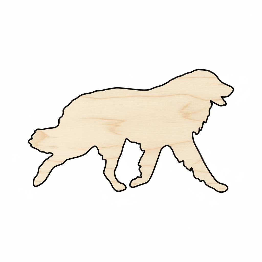 Wood Dog Silhouette – Great Pyrenees Cutout | Paintable Craft Shapes Blank Door Hanger Wooden Cutout Cut Outs - Unfinished - NameSigns.com