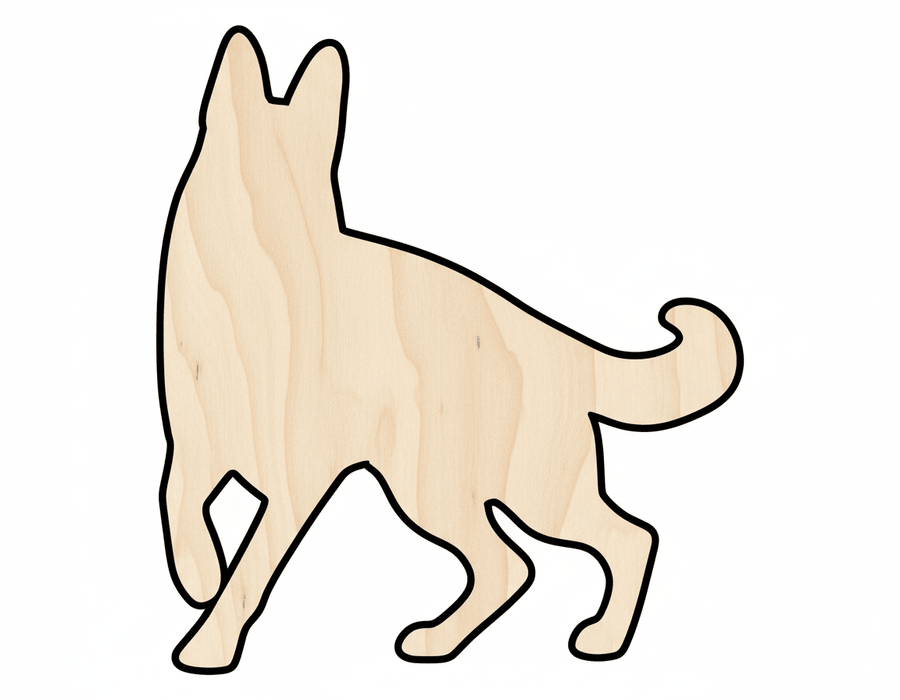 Wood Dog Silhouette - Large Baltic Birch Cutout Up to 46" | DIY Craft Supplies Blank Door Hanger Wooden Cutout Cut Outs - Unfinished - NameSigns.com