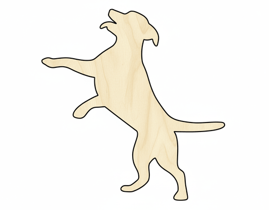 Wood Dog Silhouette – Paintable Wooden Dog Cutout for DIY Crafts Blank Door Hanger Wooden Cutout Cut Outs - Unfinished - NameSigns.com