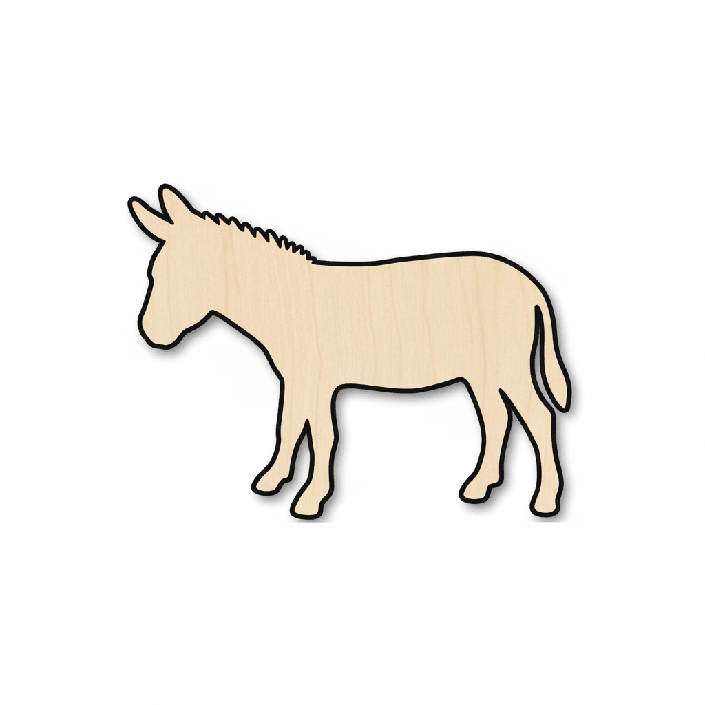 Wood Donkey – DIY Wooden Animal Craft Shapes | Baltic Birch Plywood Blank Door Hanger Wooden Cutout Cut Outs - Unfinished - NameSigns.com