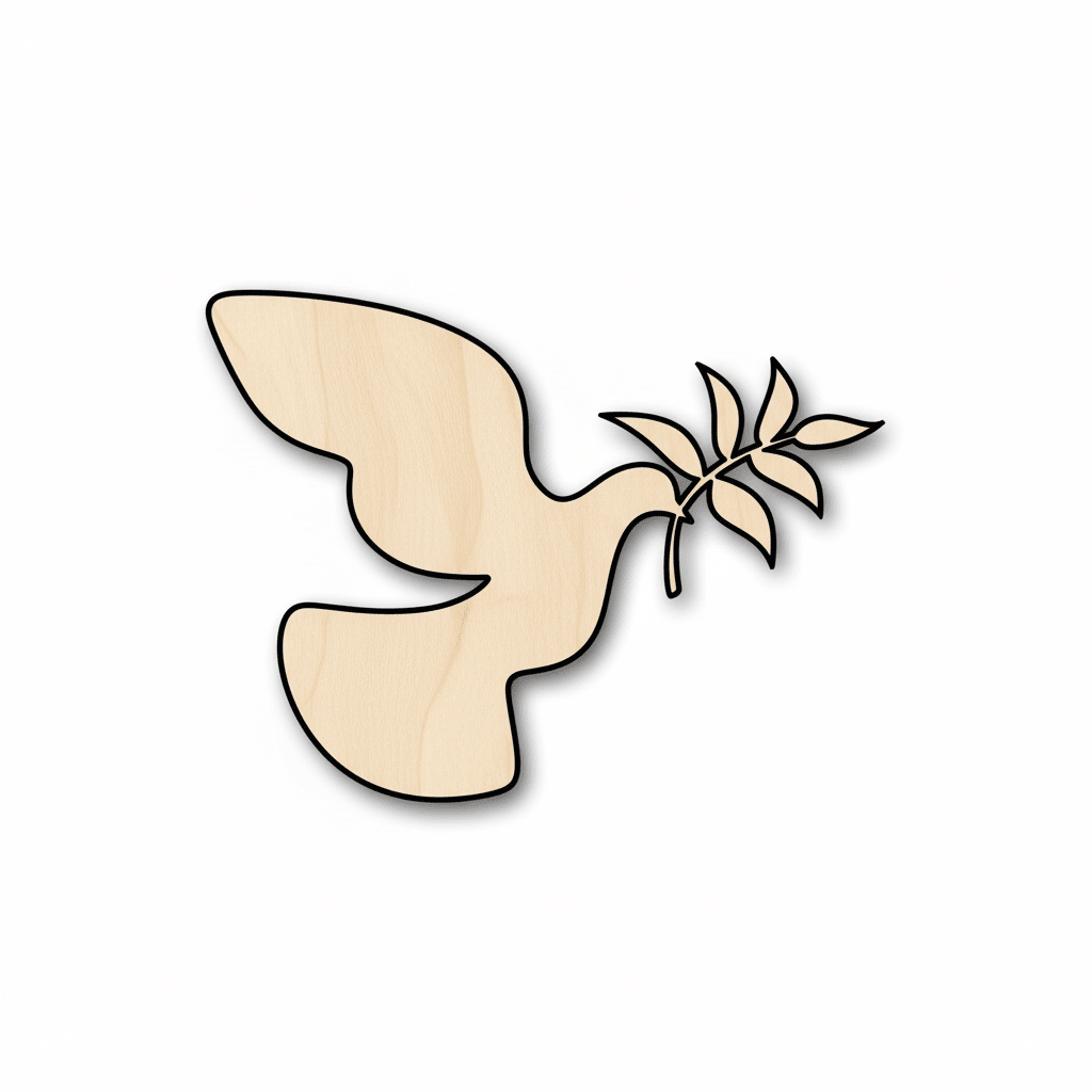 Wood Dove - Laser Cut Wood Bird Shape | Baltic Birch Plywood Craft Blank Door Hanger Wooden Cutout Cut Outs - Unfinished - NameSigns.com