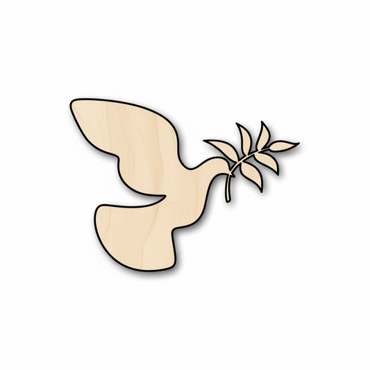 Wood Dove - Laser Cut Wood Bird Shape | Baltic Birch Plywood Craft Blank Door Hanger Wooden Cutout Cut Outs - Unfinished - NameSigns.com