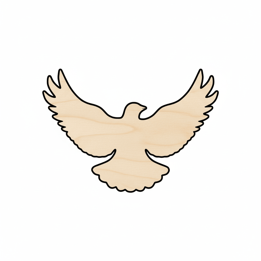 Wood Dove - Wooden Bird Shape | Baltic Birch Plywood Craft Blank Door Hanger Wooden Cutout Cut Outs - Unfinished - NameSigns.com