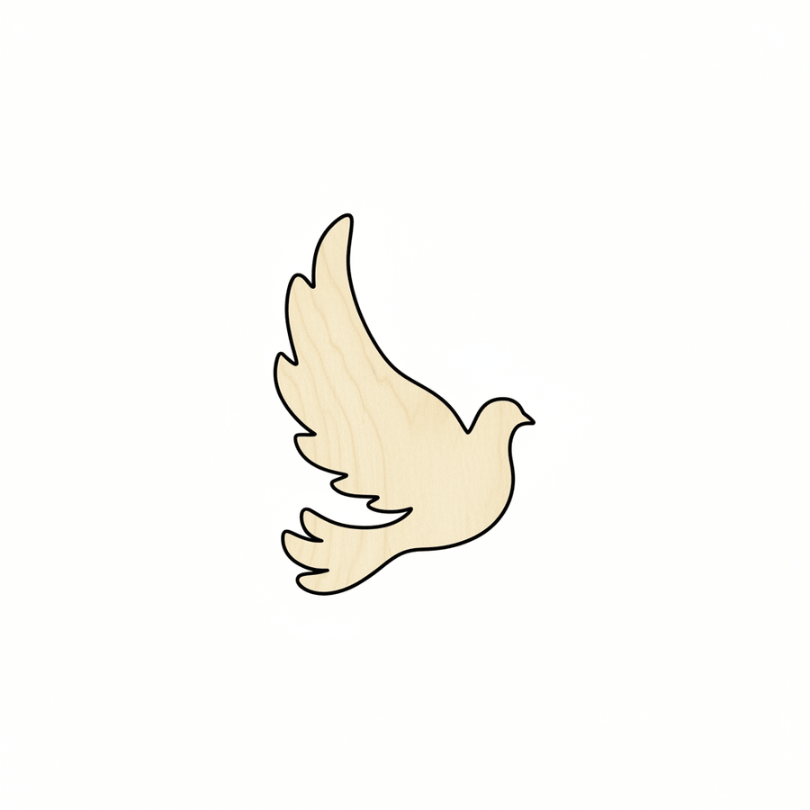 Wood Dove – Wooden Bird Shape for DIY Wood Crafts & Wildlife Projects Blank Door Hanger Wooden Cutout Cut Outs - Unfinished - NameSigns.com