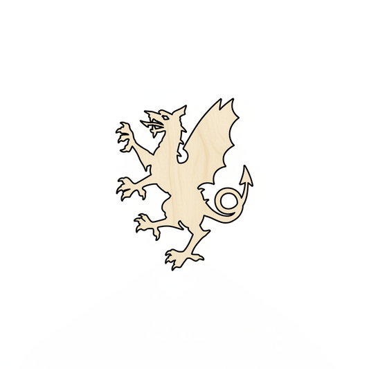 Wood Dragon - DIY Wooden Dragon Craft Shape | Natural Wood Decor 46" Blank Door Hanger Wooden Cutout Cut Outs - Unfinished - NameSigns.com